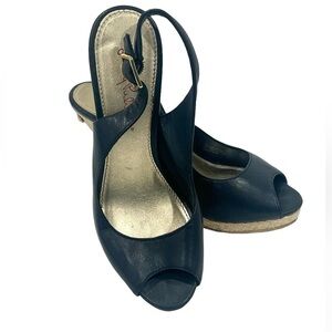 Lilly Pulitzer Kristen slingback wedges blue sandals size 6